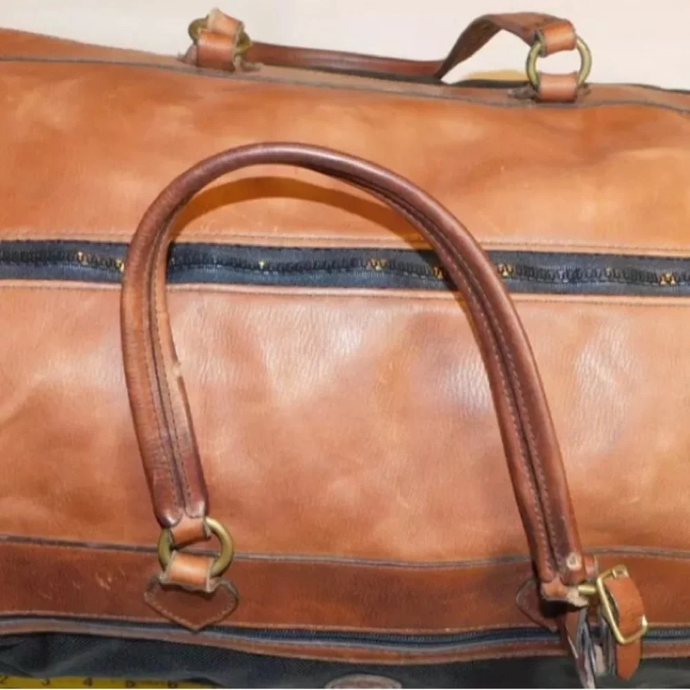 GLASER DESIGNS SAN FRANCISCO LEATHER and NYLON STADIUM Bag